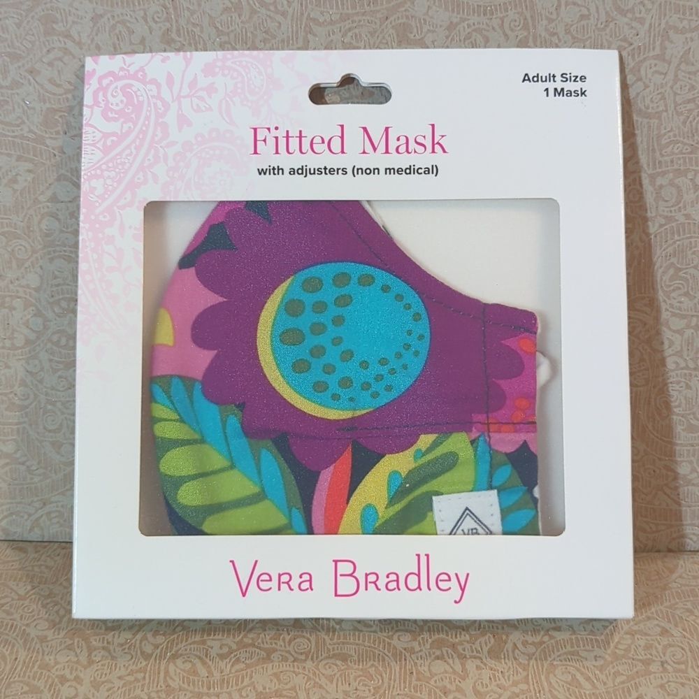 New Vera Bradley Floral Fitted Face Mask